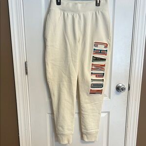 Champion Off-White Joggers with Colorful Logo
